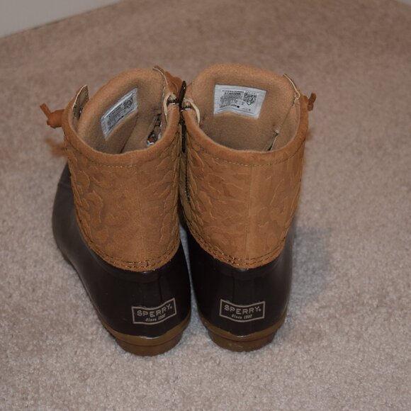 Sperry Cheetah Print Waterproof Duck Boots - Picture 4 of 10